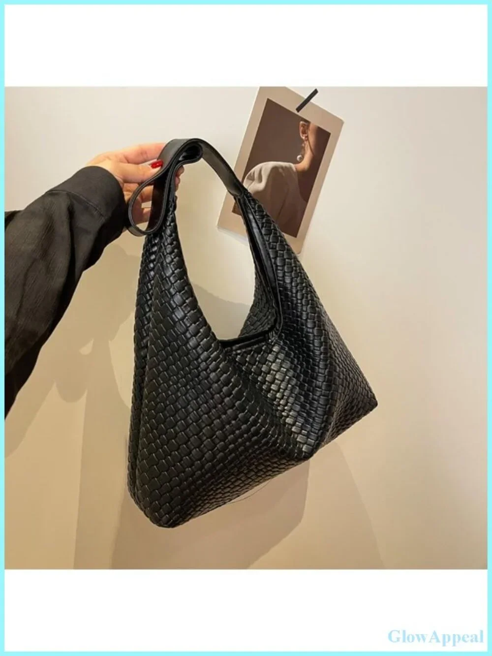 Large Capacity Woven Hobo Tote Bag Women Top-Handle Shoulder Crossbody Purse